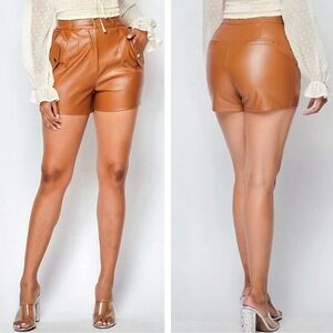 Camel high waist shorts